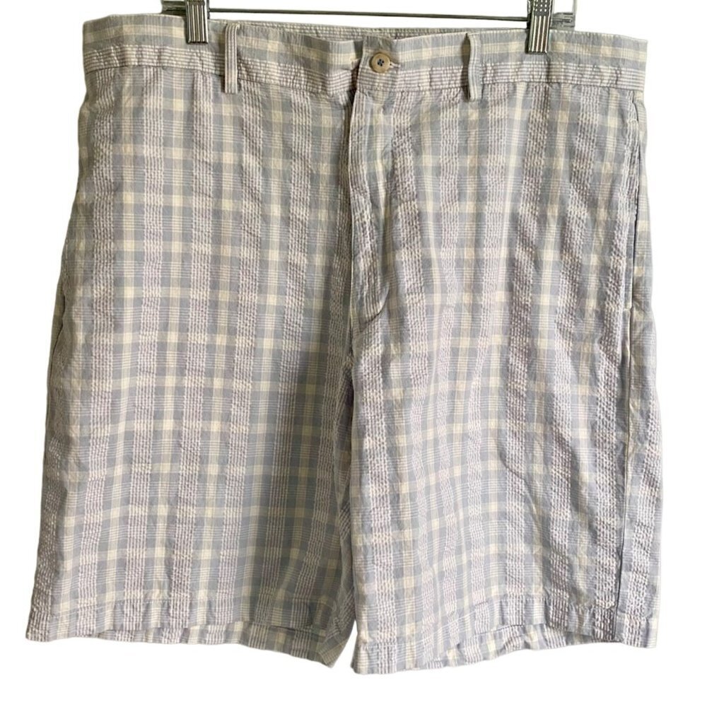 Pro Tour Blue White Plaid Shorts Cotton Men's Size 38